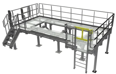 Piattaforma portapallet a griglia anticorrosione multilivello in acciaio prefabbricato industriale