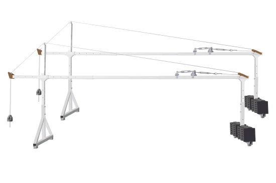 Piattaforma elevatrice elettrica in acciaio e alluminio omologata CE per pulizia vetri e installazione facciate continue