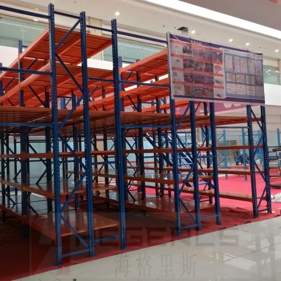 Made in China.  Piattaforma in acciaio con scaffalature a pavimento soppalcato per magazzino di alta qualità con strati muilter
